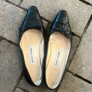 Manolo Blahnik Leather Ballet Flats 37.5